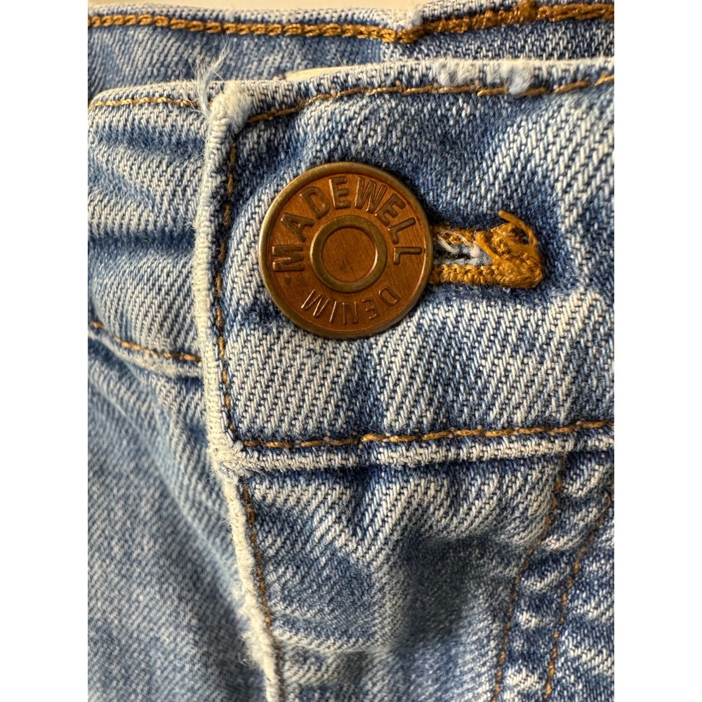 Madewell Wide-Leg Crop Jeans Light Wash Raw Hem High Rise Size 28 - Picture 6 of 8